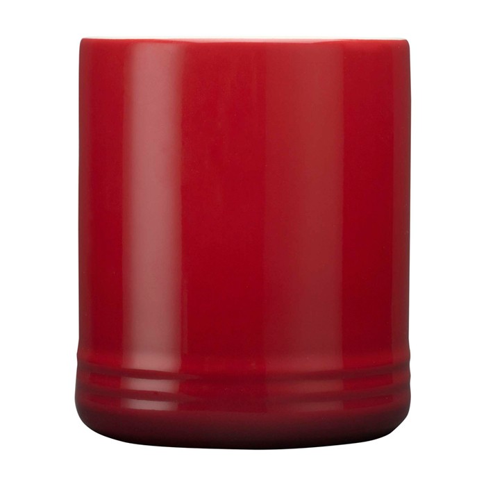 Taza de cerámica con efecto degradado en color de 330ml color rojo vista lateral