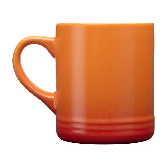 Taza de cerámica con efecto degradado en color de 330ml color naranja segunda vista trasera