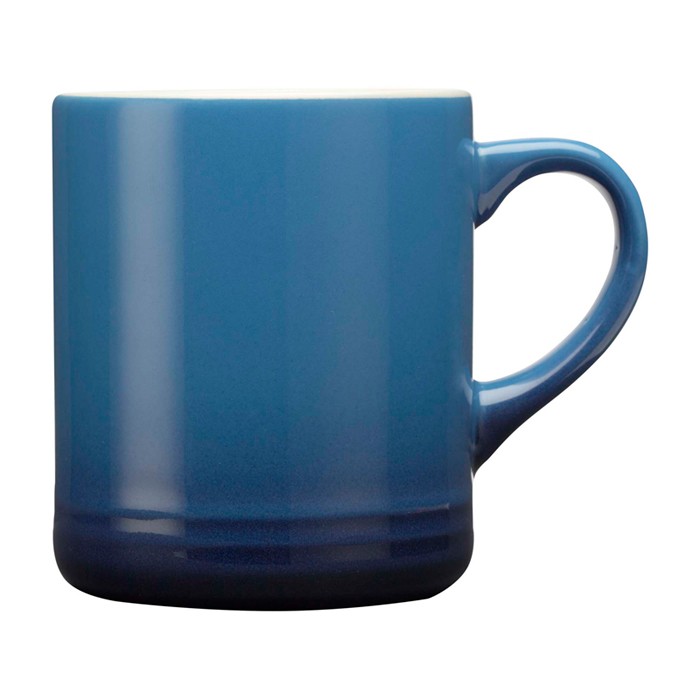 Taza de cerámica con efecto degradado en color de 330ml color azul real segunda vista frontal