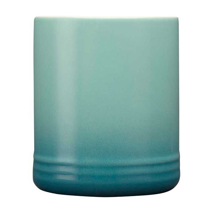 Taza de cerámica con efecto degradado en color de 330ml color turquesa vista lateral