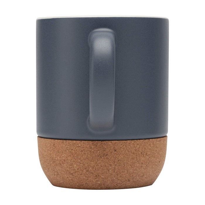 Taza de cerámica en acabado mate y base de corcho 300ml color azul petróleo segunda vista trasera Taza de cerámica en acabado mate y base de corcho 300ml color azul petróleo segunda vista trasera