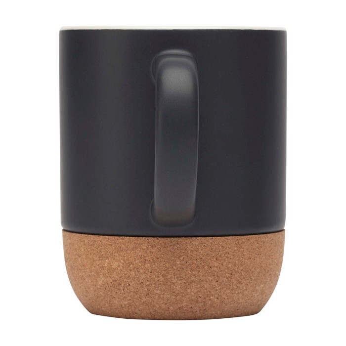 Taza de cerámica en acabado mate y base de corcho 300ml color negro segunda vista trasera Taza de cerámica en acabado mate y base de corcho 300ml color negro segunda vista trasera