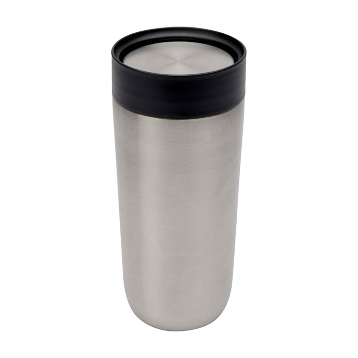 Vaso térmico de acero inoxidable con apertura pulsador 350ml color plateado tercera vista