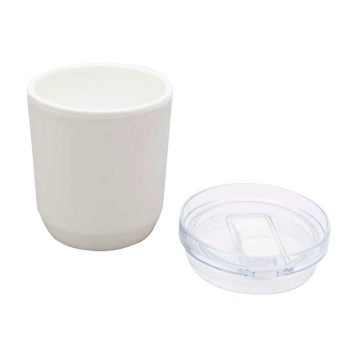 Vaso térmico de plástico reciclado con diseño sencillo 180ml color blanco segunda vista