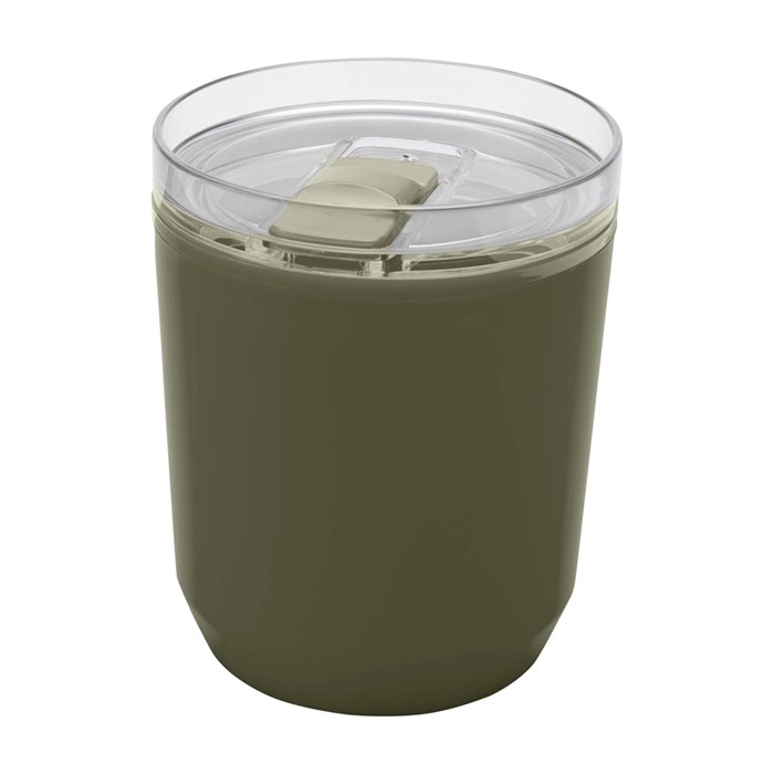 Vaso térmico de plástico reciclado con diseño sencillo 180ml