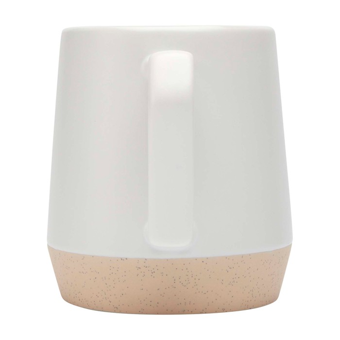 Taza de cerámica con acabado mate y base sin esmaltar 300ml color blanco segunda vista trasera Taza de cerámica con acabado mate y base sin esmaltar 300ml color blanco segunda vista trasera