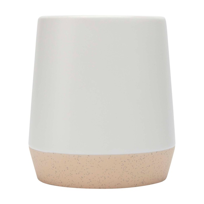 Taza de cerámica con acabado mate y base sin esmaltar 300ml color blanco segunda vista frontal Taza de cerámica con acabado mate y base sin esmaltar 300ml color blanco segunda vista frontal