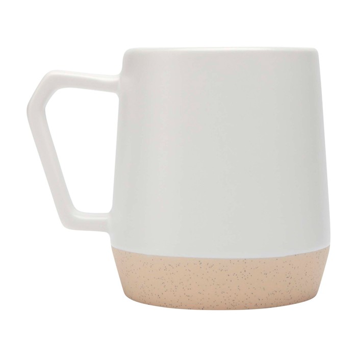 Taza de cerámica con acabado mate y base sin esmaltar 300ml color blanco segunda vista lateral Taza de cerámica con acabado mate y base sin esmaltar 300ml color blanco segunda vista lateral