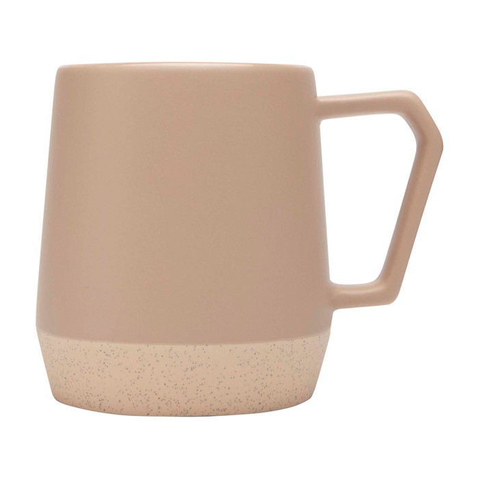 Taza de cerámica con acabado mate y base sin esmaltar 300ml color marfil vista lateral Taza de cerámica con acabado mate y base sin esmaltar 300ml color marfil vista lateral