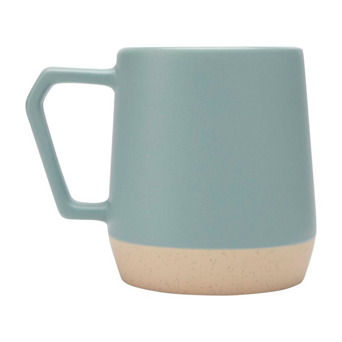 Taza de cerámica con acabado mate y base sin esmaltar 300ml color azul pastel segunda vista lateral Taza de cerámica con acabado mate y base sin esmaltar 300ml color azul pastel segunda vista lateral