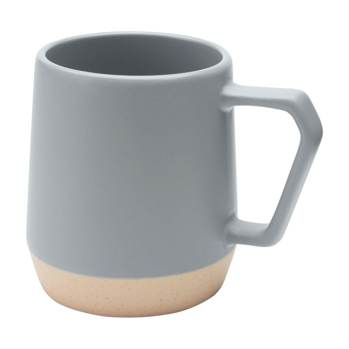 Taza de cerámica con acabado mate y base sin esmaltar 300ml color gris segunda vista Taza de cerámica con acabado mate y base sin esmaltar 300ml color gris segunda vista