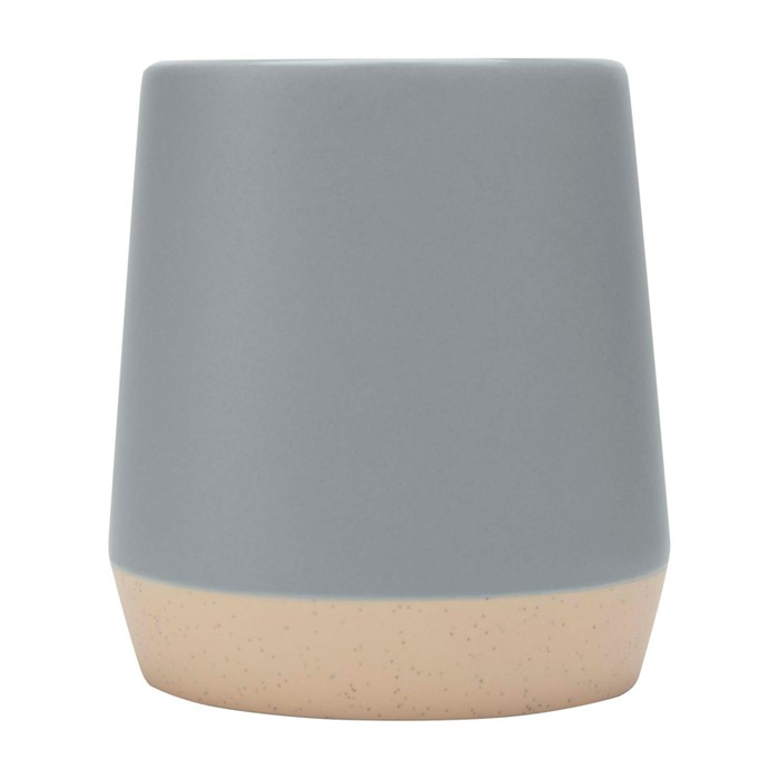 Taza de cerámica con acabado mate y base sin esmaltar 300ml color gris segunda vista frontal Taza de cerámica con acabado mate y base sin esmaltar 300ml color gris segunda vista frontal