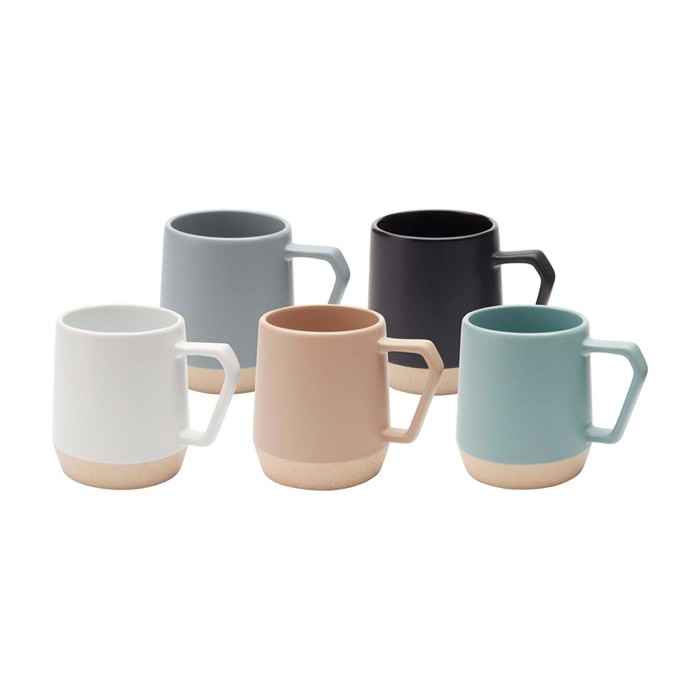 Taza de cerámica con acabado mate y base sin esmaltar 300ml color gris segunda vista varios colores Taza de cerámica con acabado mate y base sin esmaltar 300ml color gris segunda vista varios colores