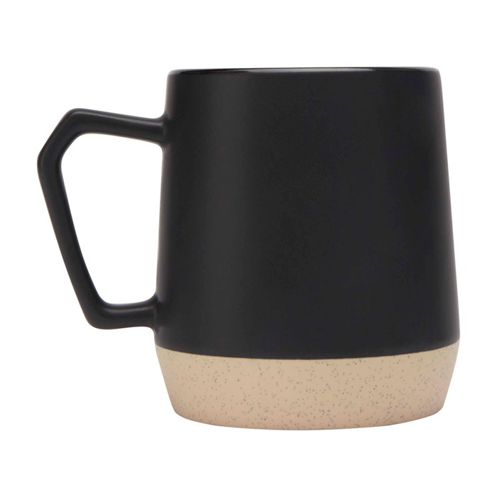 Taza de cerámica con acabado mate y base sin esmaltar 300ml color negro segunda vista lateral Taza de cerámica con acabado mate y base sin esmaltar 300ml color negro segunda vista lateral