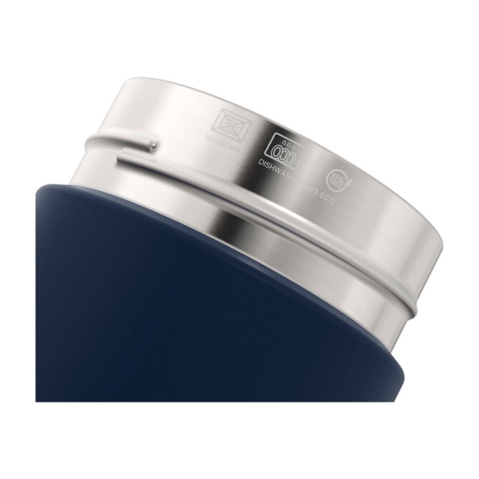 Botella de acero inoxidable reciclado doble pared 750ml Ocean Bottle color azul marino vista detalle 2 Botella de acero inoxidable reciclado doble pared 750ml Ocean Bottle color azul marino vista detalle 2