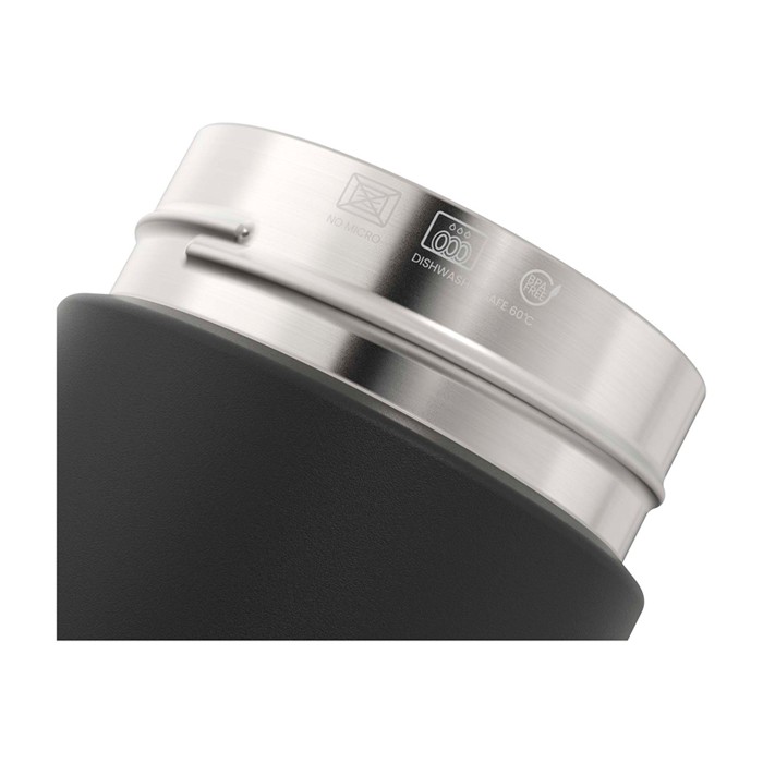 Botella de acero inoxidable reciclado doble pared 750ml Ocean Bottle color negro vista detalle 2 Botella de acero inoxidable reciclado doble pared 750ml Ocean Bottle color negro vista detalle 2