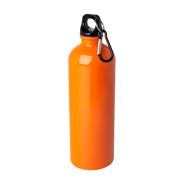 Botella de acero inoxidable reciclado con mosquetón 750ml color naranja