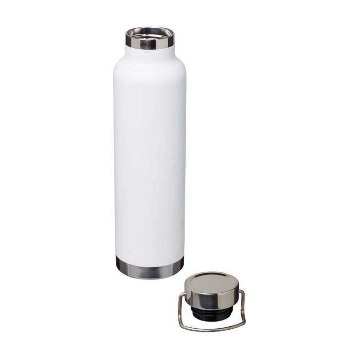 Botella de acero inox reciclado de doble pared y tapa de rosca 650ml color blanco segunda vista Botella de acero inox reciclado de doble pared y tapa de rosca 650ml color blanco segunda vista