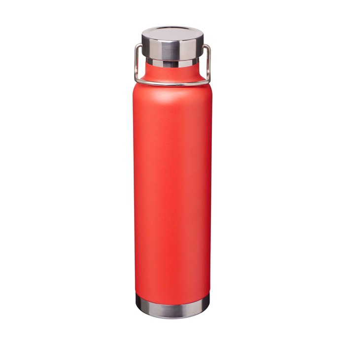 Botella de acero inox reciclado de doble pared y tapa de rosca 650ml color rojo Botella de acero inox reciclado de doble pared y tapa de rosca 650ml color rojo