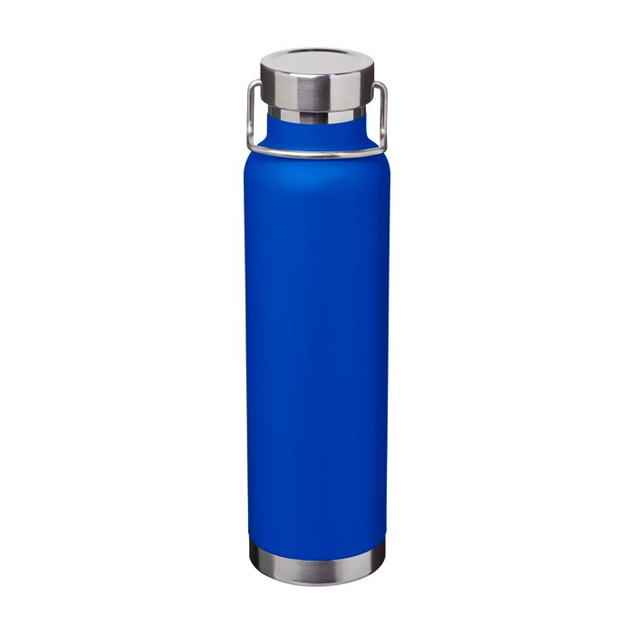 Botella de acero inox reciclado de doble pared y tapa de rosca 650ml color azul real Botella de acero inox reciclado de doble pared y tapa de rosca 650ml color azul real