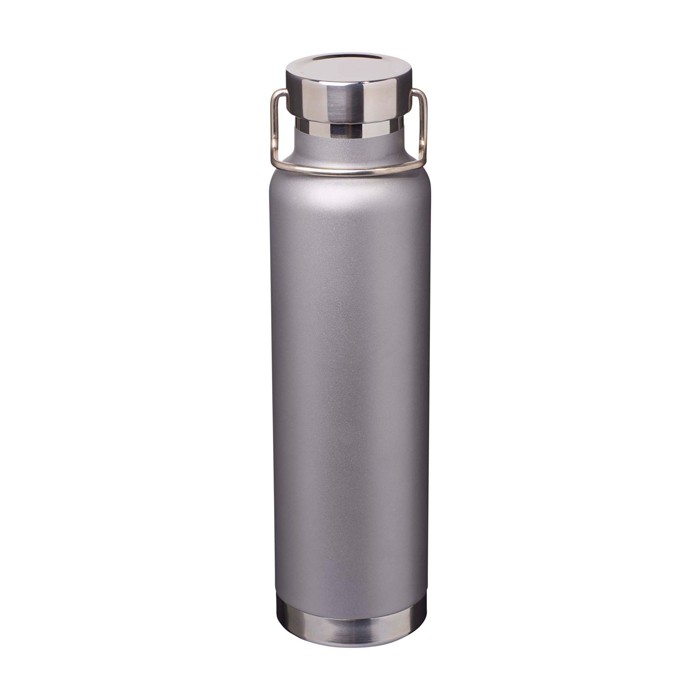 Botella de acero inox reciclado de doble pared y tapa de rosca 650ml color gris Botella de acero inox reciclado de doble pared y tapa de rosca 650ml color gris
