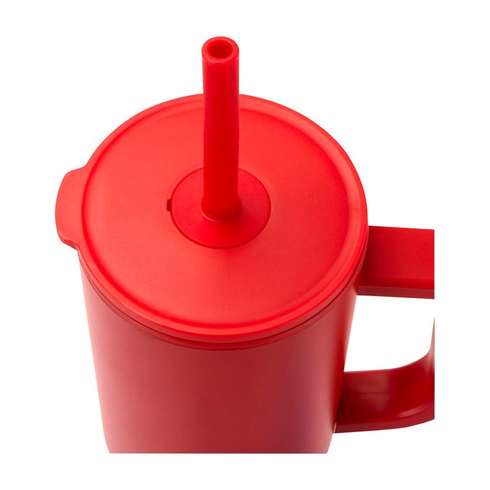 Vaso térmico con pajita de silicona y tapa antisalpicaduras 900ml color rojo vista detalle 1