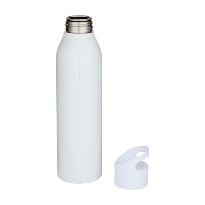 Botella de acero inoxidable reciclado de pared simple 650ml color blanco segunda vista Botella de acero inoxidable reciclado de pared simple 650ml color blanco segunda vista