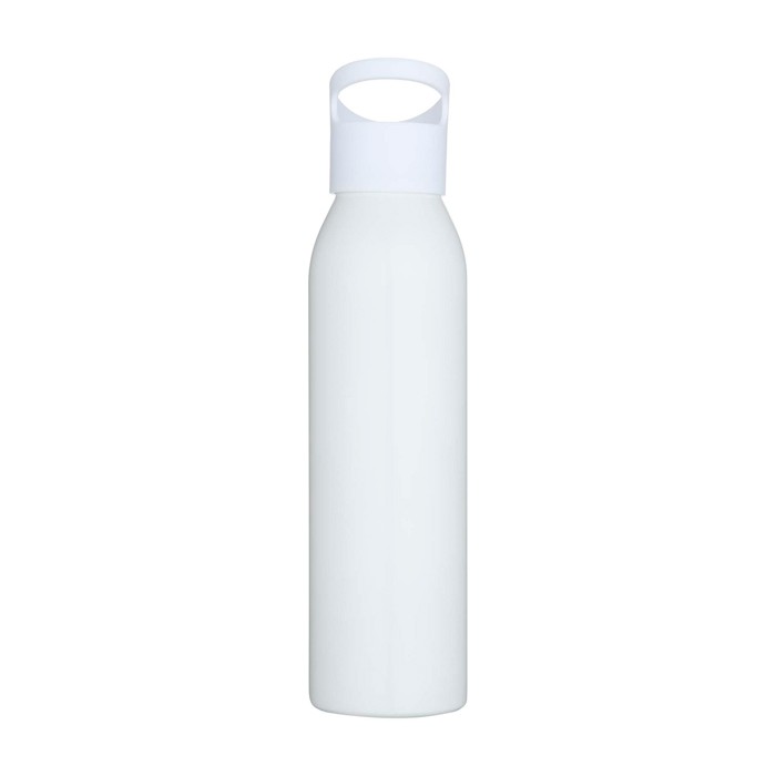 Botella de acero inoxidable reciclado de pared simple 650ml color blanco segunda vista frontal Botella de acero inoxidable reciclado de pared simple 650ml color blanco segunda vista frontal