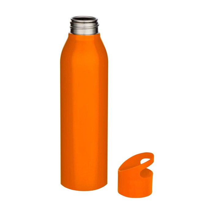 Botella de acero inoxidable reciclado de pared simple 650ml color naranja segunda vista Botella de acero inoxidable reciclado de pared simple 650ml color naranja segunda vista