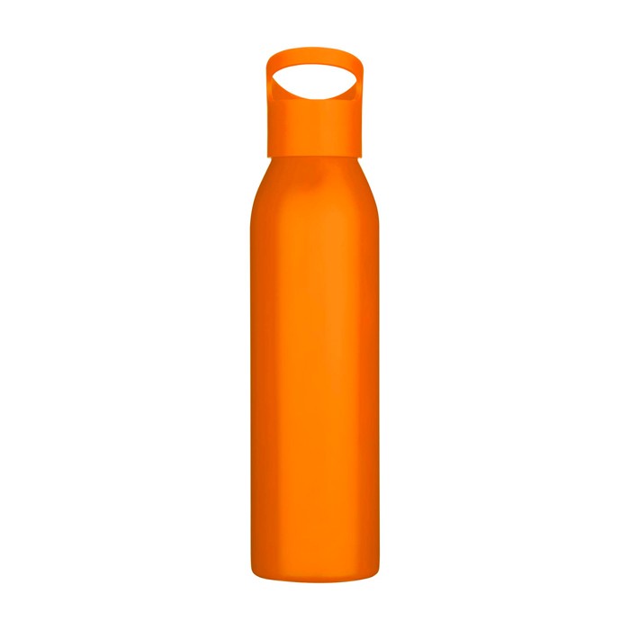 Botella de acero inoxidable reciclado de pared simple 650ml color naranja segunda vista frontal Botella de acero inoxidable reciclado de pared simple 650ml color naranja segunda vista frontal