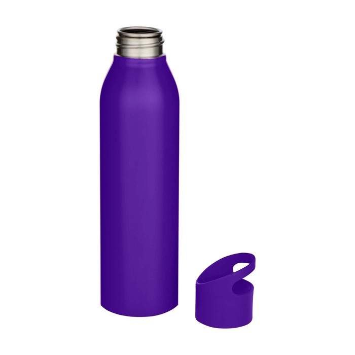 Botella de acero inoxidable reciclado de pared simple 650ml color morado segunda vista Botella de acero inoxidable reciclado de pared simple 650ml color morado segunda vista