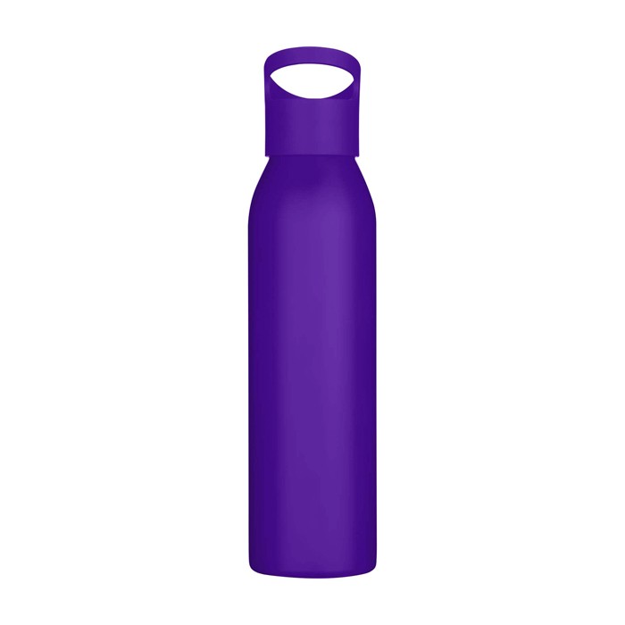 Botella de acero inoxidable reciclado de pared simple 650ml color morado segunda vista frontal Botella de acero inoxidable reciclado de pared simple 650ml color morado segunda vista frontal