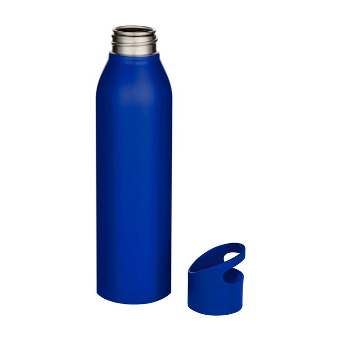 Botella de acero inoxidable reciclado de pared simple 650ml color azul segunda vista Botella de acero inoxidable reciclado de pared simple 650ml color azul segunda vista