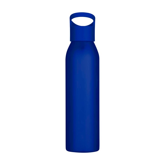Botella de acero inoxidable reciclado de pared simple 650ml color azul segunda vista frontal Botella de acero inoxidable reciclado de pared simple 650ml color azul segunda vista frontal