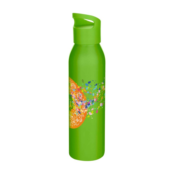 Botella de acero inoxidable reciclado de pared simple 650ml color verde fluorescente Botella de acero inoxidable reciclado de pared simple 650ml color verde fluorescente
