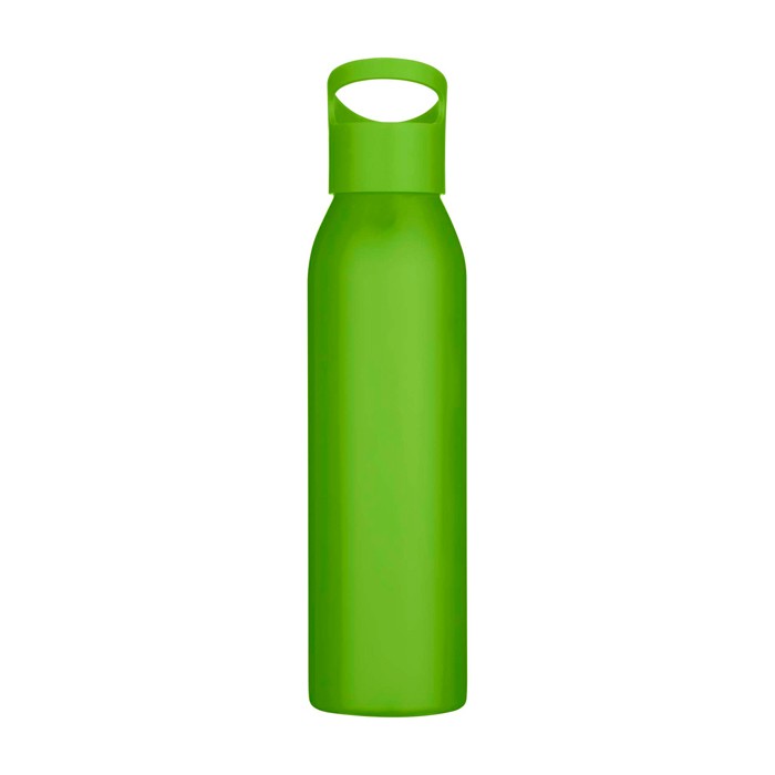 Botella de acero inoxidable reciclado de pared simple 650ml color verde fluorescente segunda vista frontal Botella de acero inoxidable reciclado de pared simple 650ml color verde fluorescente segunda vista frontal