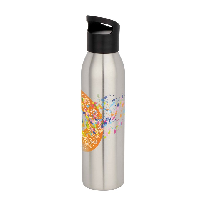 Botella de acero inoxidable reciclado de pared simple 650ml color gris claro Botella de acero inoxidable reciclado de pared simple 650ml color gris claro