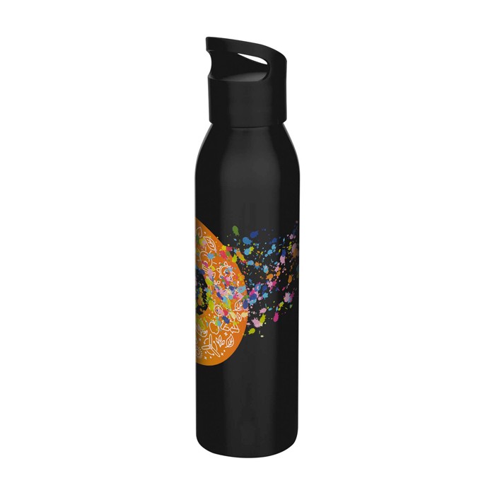 Botella de acero inoxidable reciclado de pared simple 650ml color negro Botella de acero inoxidable reciclado de pared simple 650ml color negro