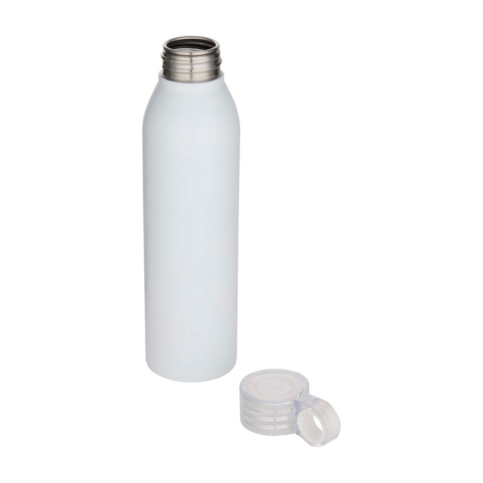 Botella de acero inoxidable reciclado con asa redonda 650ml color blanco segunda vista Botella de acero inoxidable reciclado con asa redonda 650ml color blanco segunda vista