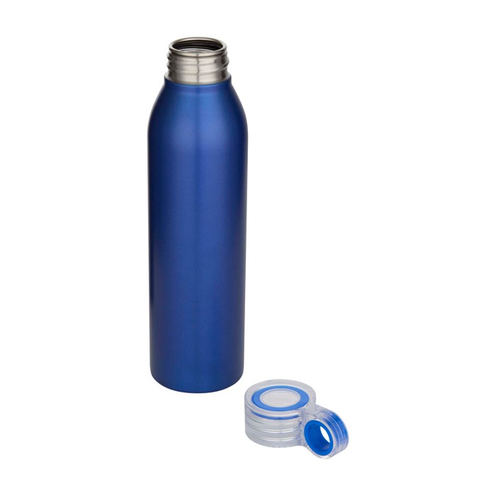 Botella de acero inoxidable reciclado con asa redonda 650ml color azul real segunda vista Botella de acero inoxidable reciclado con asa redonda 650ml color azul real segunda vista