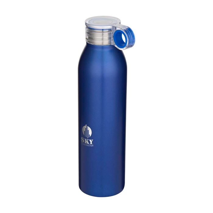 Botella de acero inoxidable reciclado con asa redonda 650ml color azul real Botella de acero inoxidable reciclado con asa redonda 650ml color azul real
