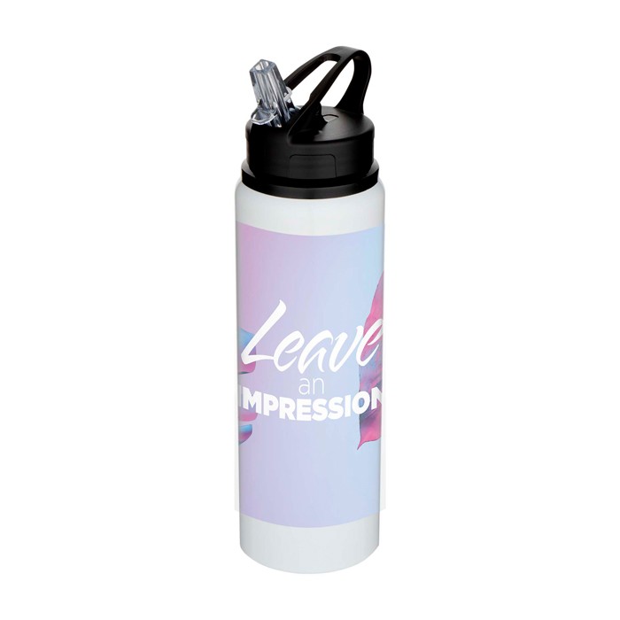 Botella de acero inoxidable reciclado de pared simple 800ml color blanco Botella de acero inoxidable reciclado de pared simple 800ml color blanco