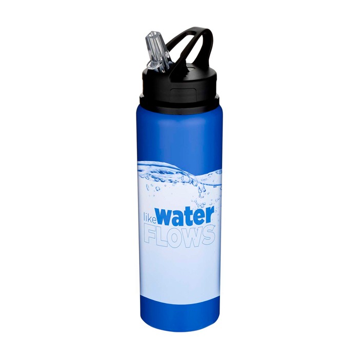 Botella de acero inoxidable reciclado de pared simple 800ml color azul real Botella de acero inoxidable reciclado de pared simple 800ml color azul real