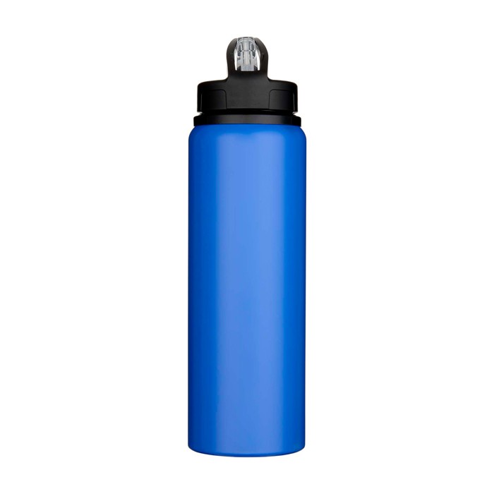 Botella de acero inoxidable reciclado de pared simple 800ml color azul real segunda vista frontal Botella de acero inoxidable reciclado de pared simple 800ml color azul real segunda vista frontal