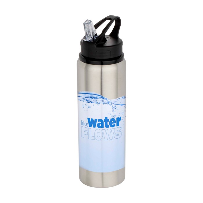 Botella de acero inoxidable reciclado de pared simple 800ml color gris Botella de acero inoxidable reciclado de pared simple 800ml color gris