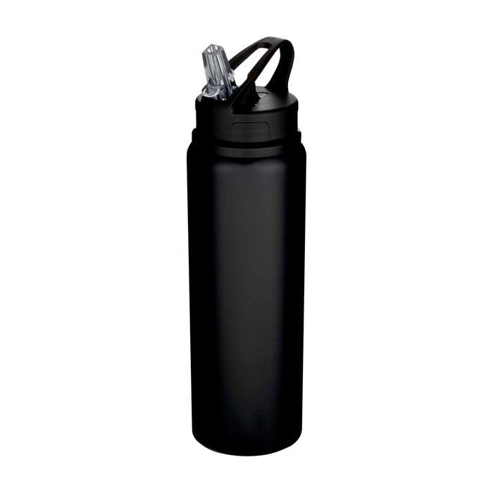Botella de acero inoxidable reciclado de pared simple 800ml color negro Botella de acero inoxidable reciclado de pared simple 800ml color negro