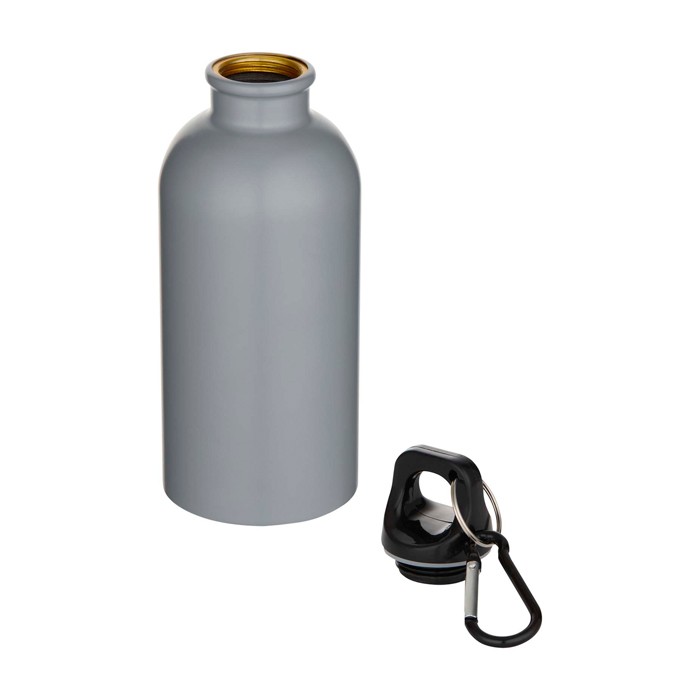 Botella de acero inoxidable reciclado mate de pared simple 400ml color gris segunda vista Botella de acero inoxidable reciclado mate de pared simple 400ml color gris segunda vista