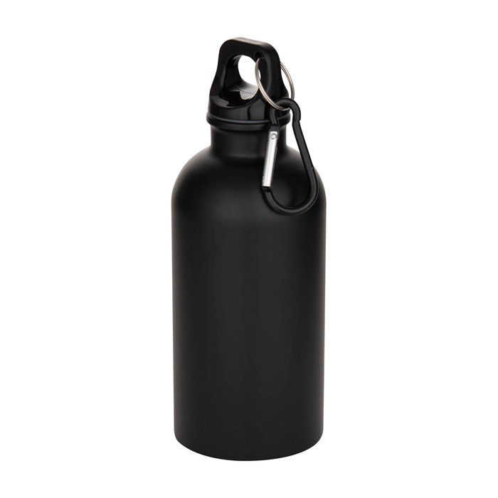Botella de acero inoxidable reciclado mate de pared simple 400ml color negro Botella de acero inoxidable reciclado mate de pared simple 400ml color negro