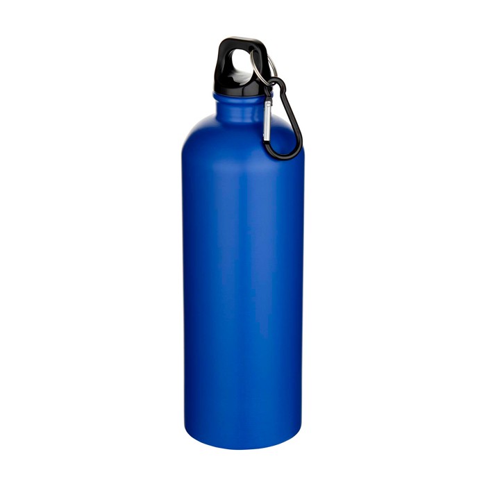 Botella de acero inoxidable reciclado mate con mosquetón 750ml color azul real Botella de acero inoxidable reciclado mate con mosquetón 750ml color azul real