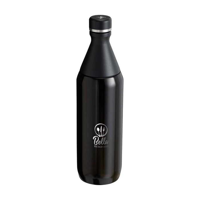 Botella ecológica con apertura dual 600ml Stanley All Day Slim color negro vista impresa logo 2 Botella ecológica con apertura dual 600ml Stanley All Day Slim color negro vista impresa logo 2